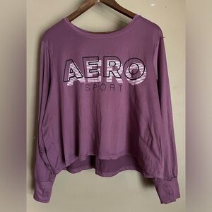 Aeropostale Sport Long Sleeve Top With Mesh and Thumb Holes